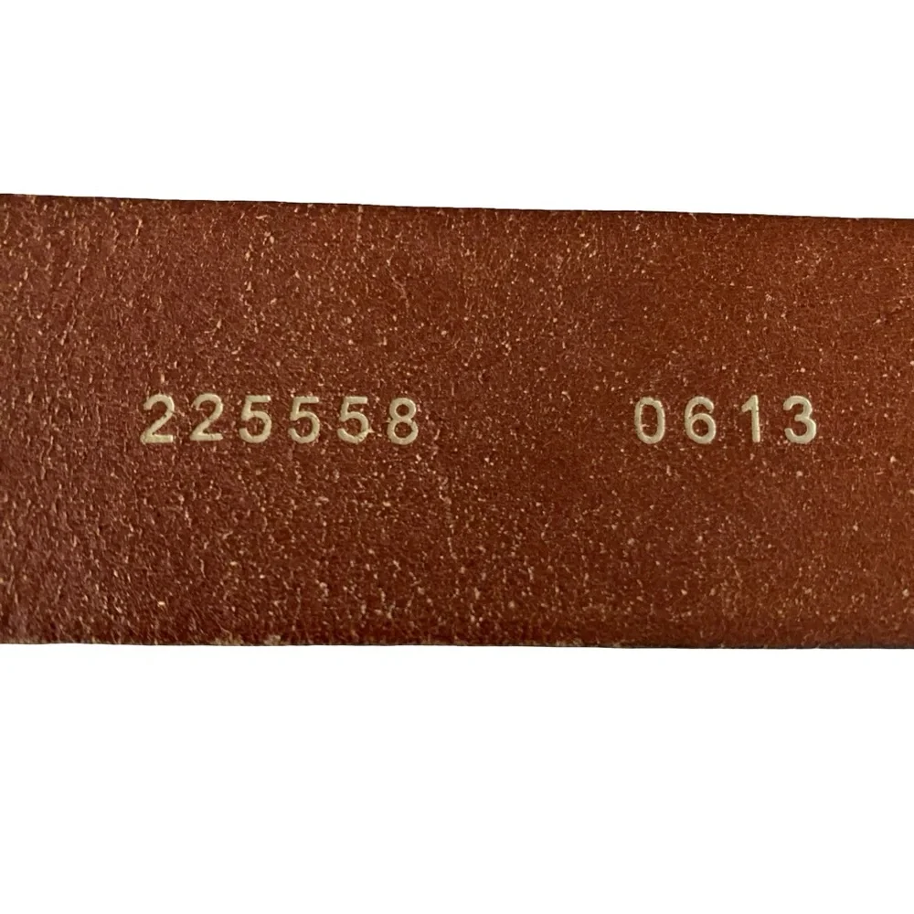 Vintage Fossil Embossed Leather Belt Brown Size L
